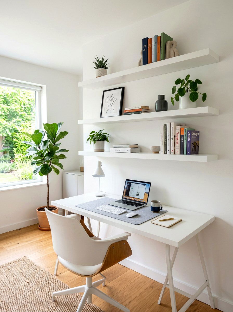 Minimalist Shelving Home Office - 30 minimalist home office ideas