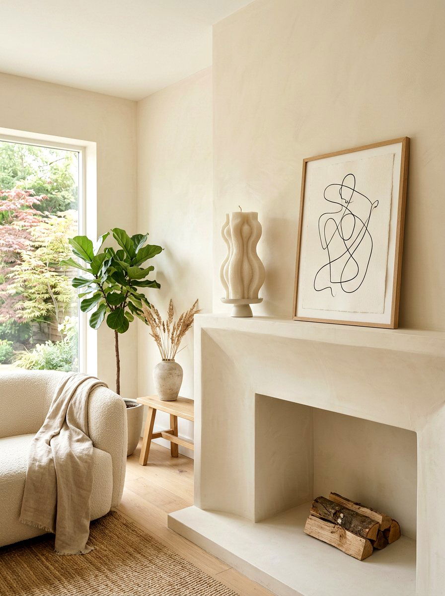 Minimalist Single Candle - 30 mantel candle styling ideas