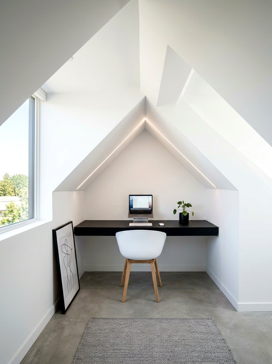 Minimalist Sloped Ceiling Office - 30 sloped ceiling office ideas