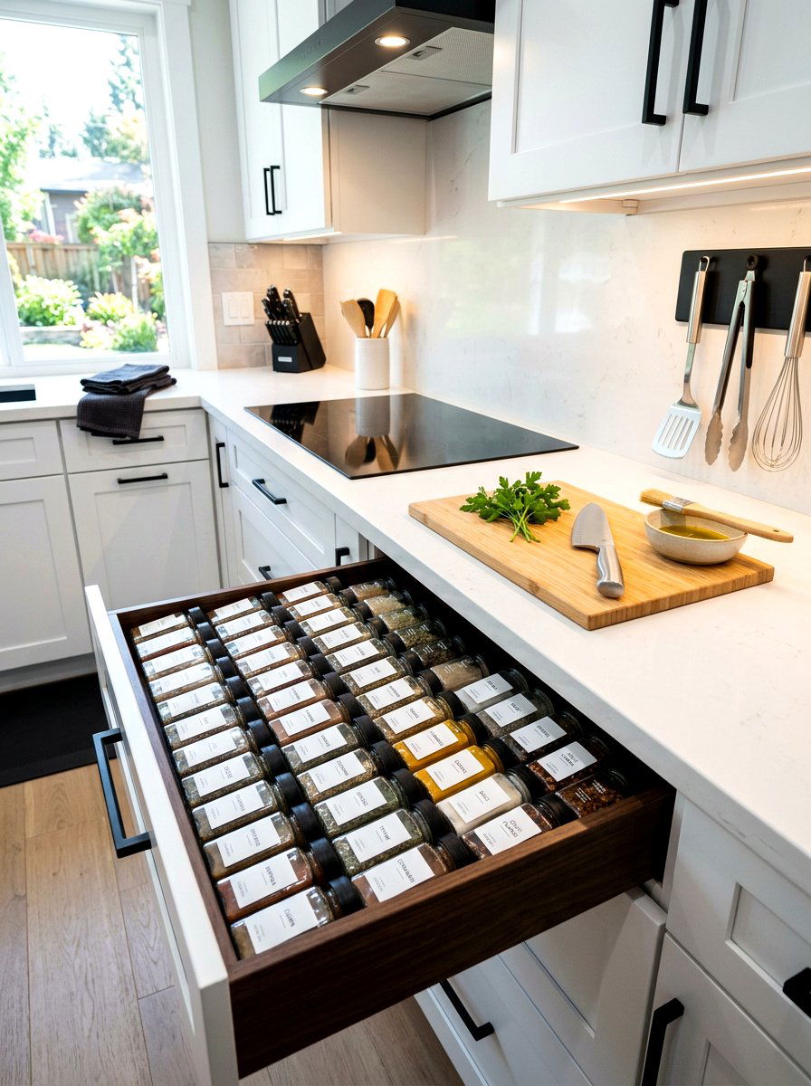 Minimalist Spice Labels - 30 spice drawer ideas