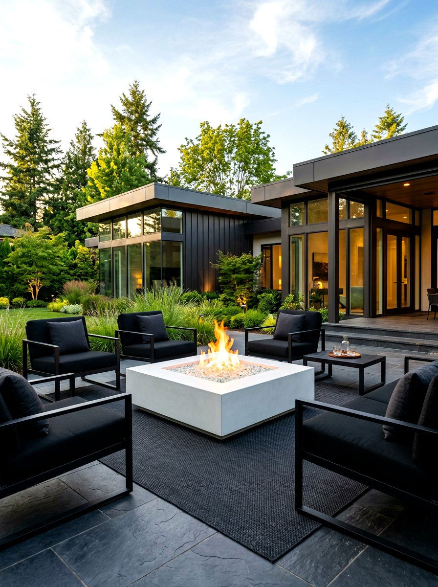 Minimalist Square Fire Pit - 30 square fire pit ideas