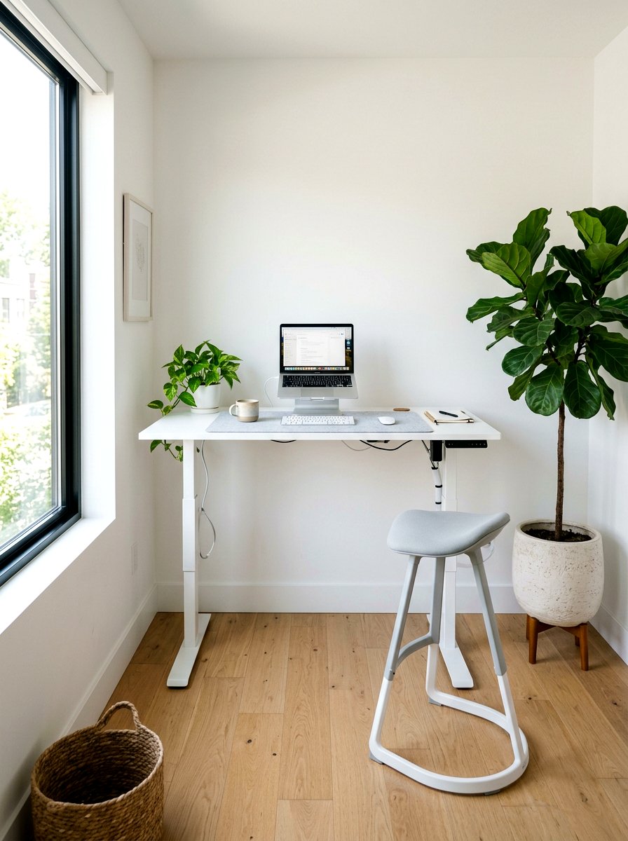 Minimalist Standing Desk - 30 apartment office ideas