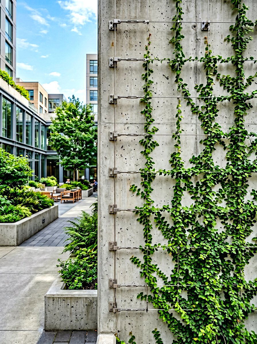 Minimalist Steel Cable Trellis - 30 vertical garden trellis ideas