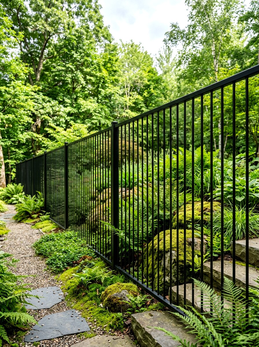 Minimalist Steel Rod Fence - 30 metal fence ideas