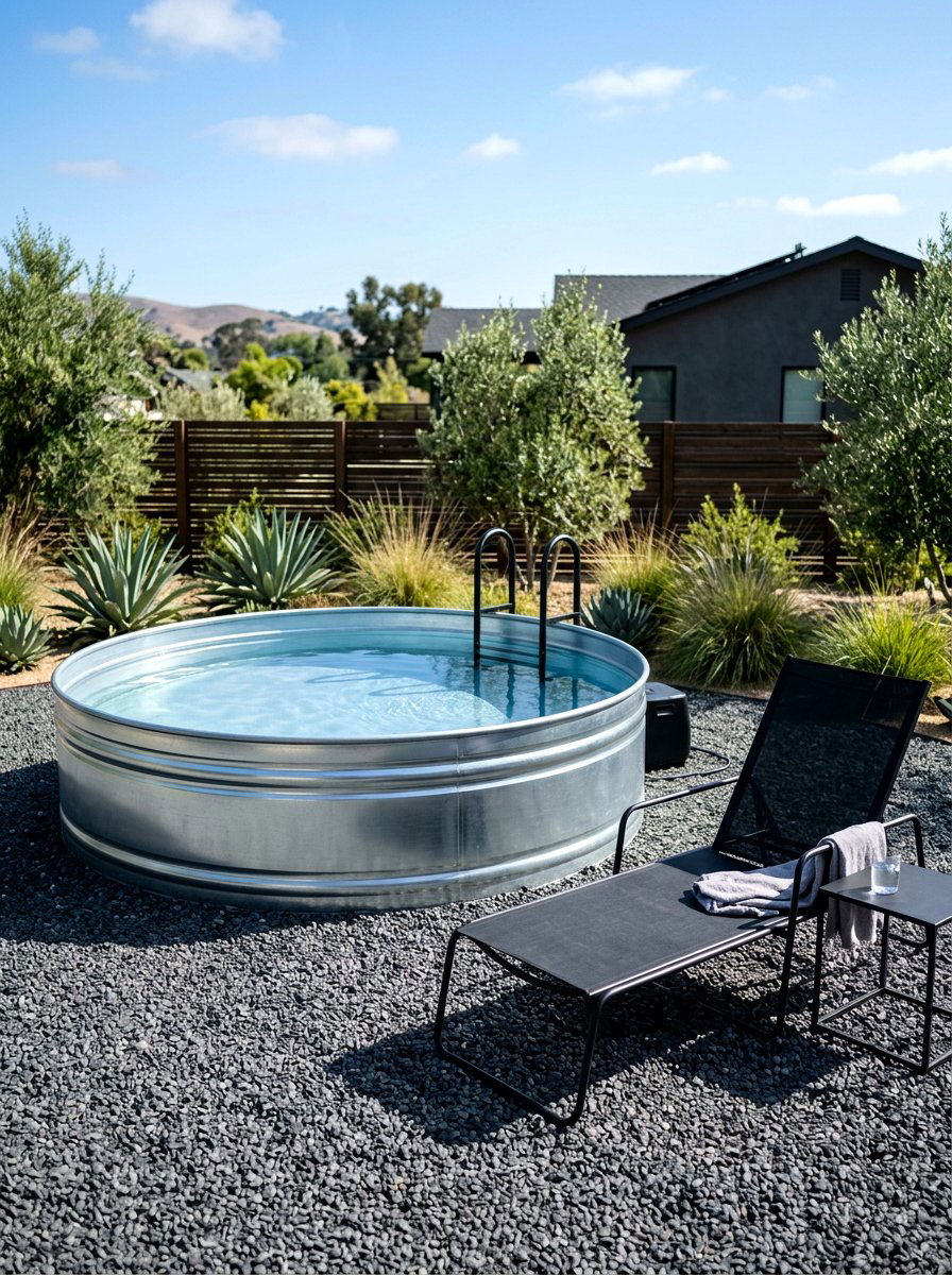 Minimalist Stock Tank Pool - 30 stock tank pool ideas