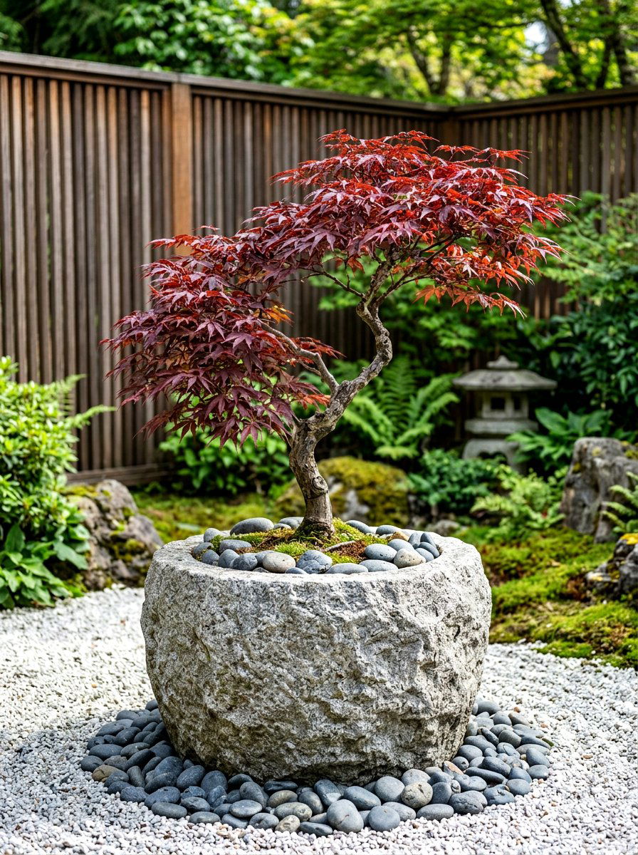 Minimalist Stone Texture Planter - 30 large planter ideas