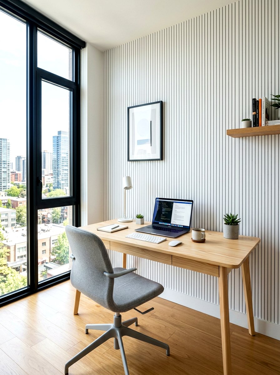 Minimalist Stripe Wallpaper - 30 office wallpaper ideas