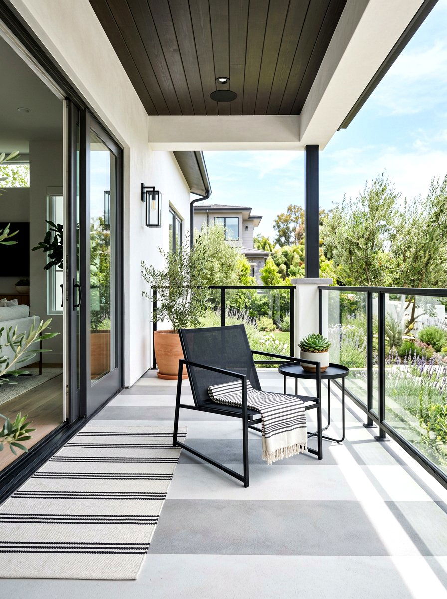 Minimalist Striped Porch Space - 30 striped summer porch ideas