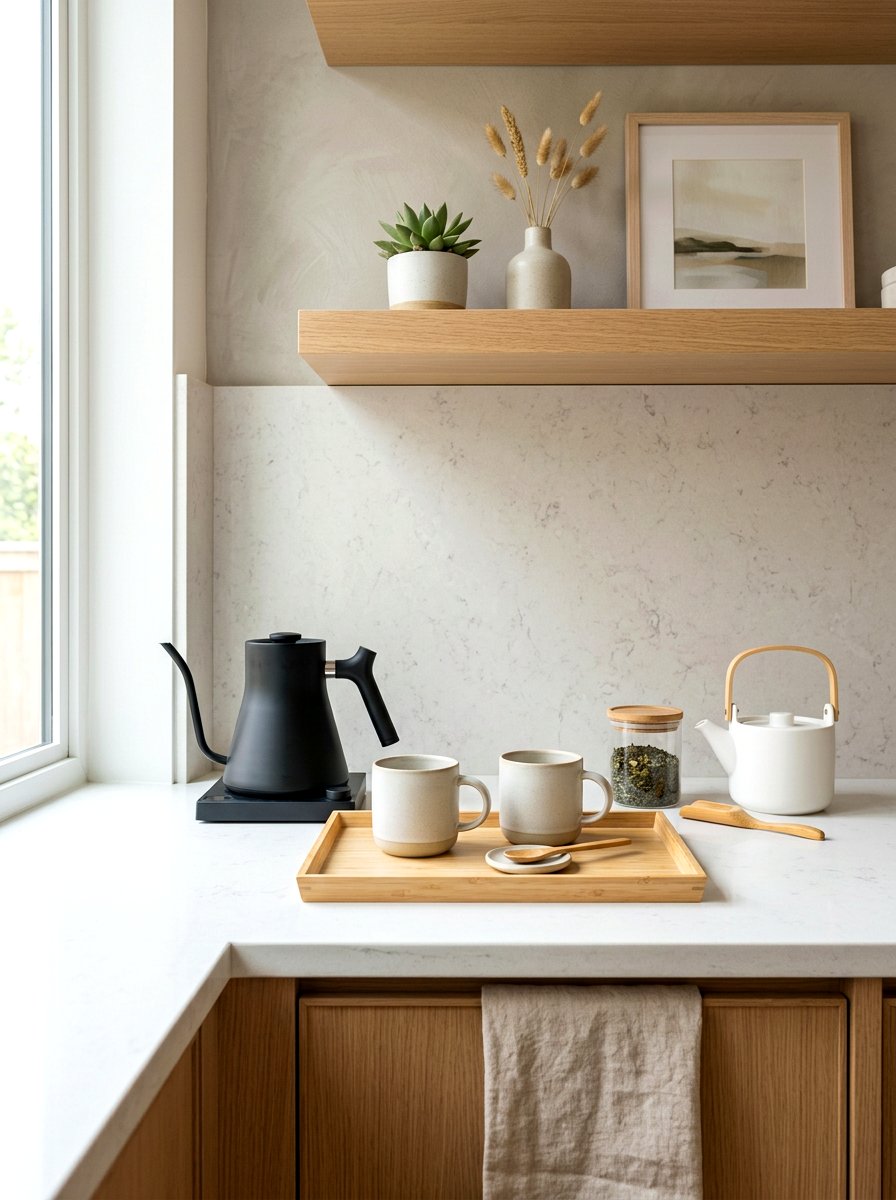 Minimalist Tea Corner - 30 tea station ideas
