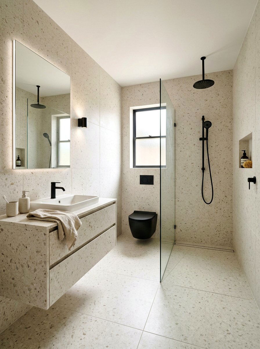Minimalist Terrazzo Look - 30 terrazzo bathroom ideas