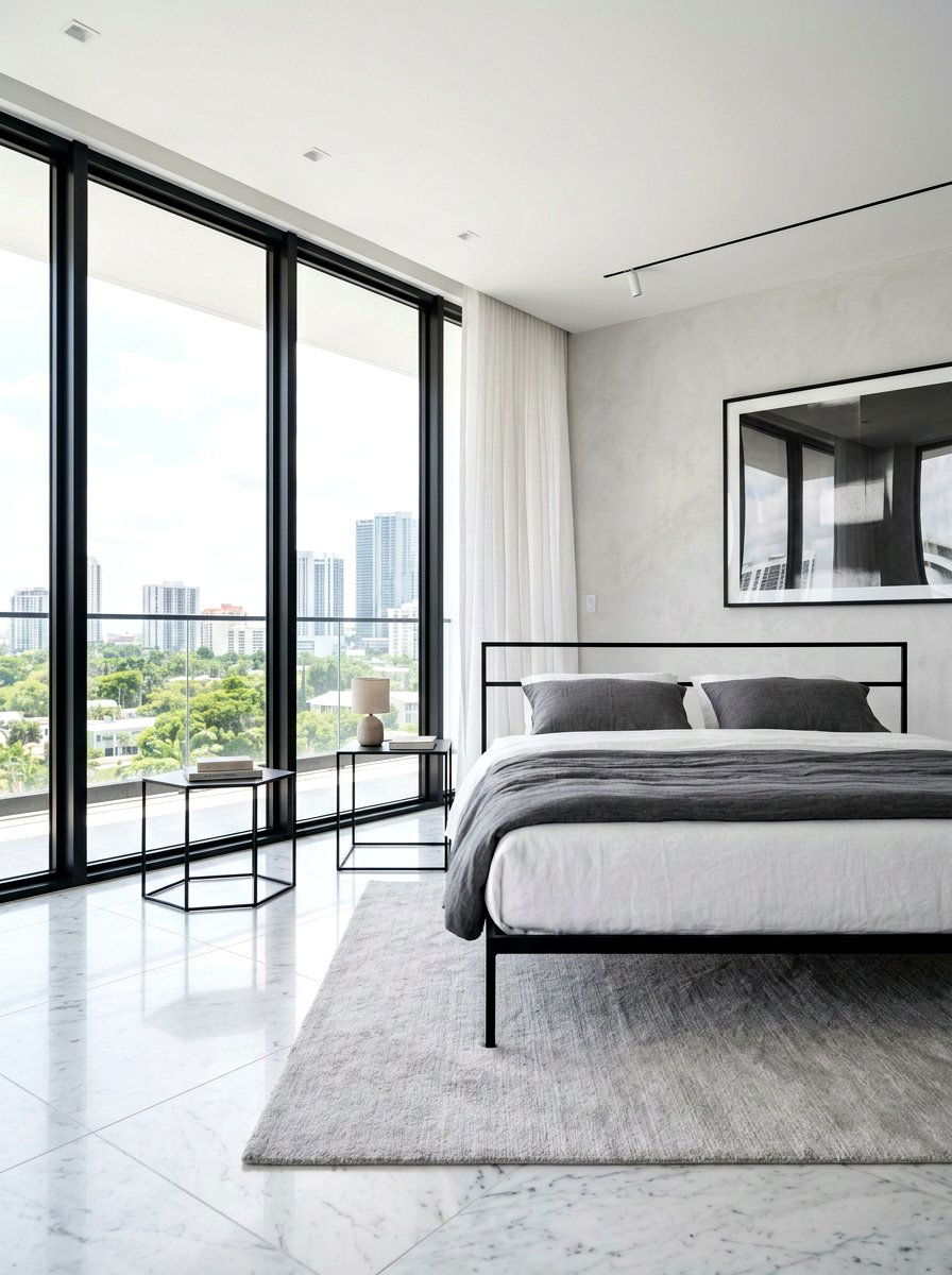 Minimalist Thin Profile Metal Bed - 30 four poster bed ideas