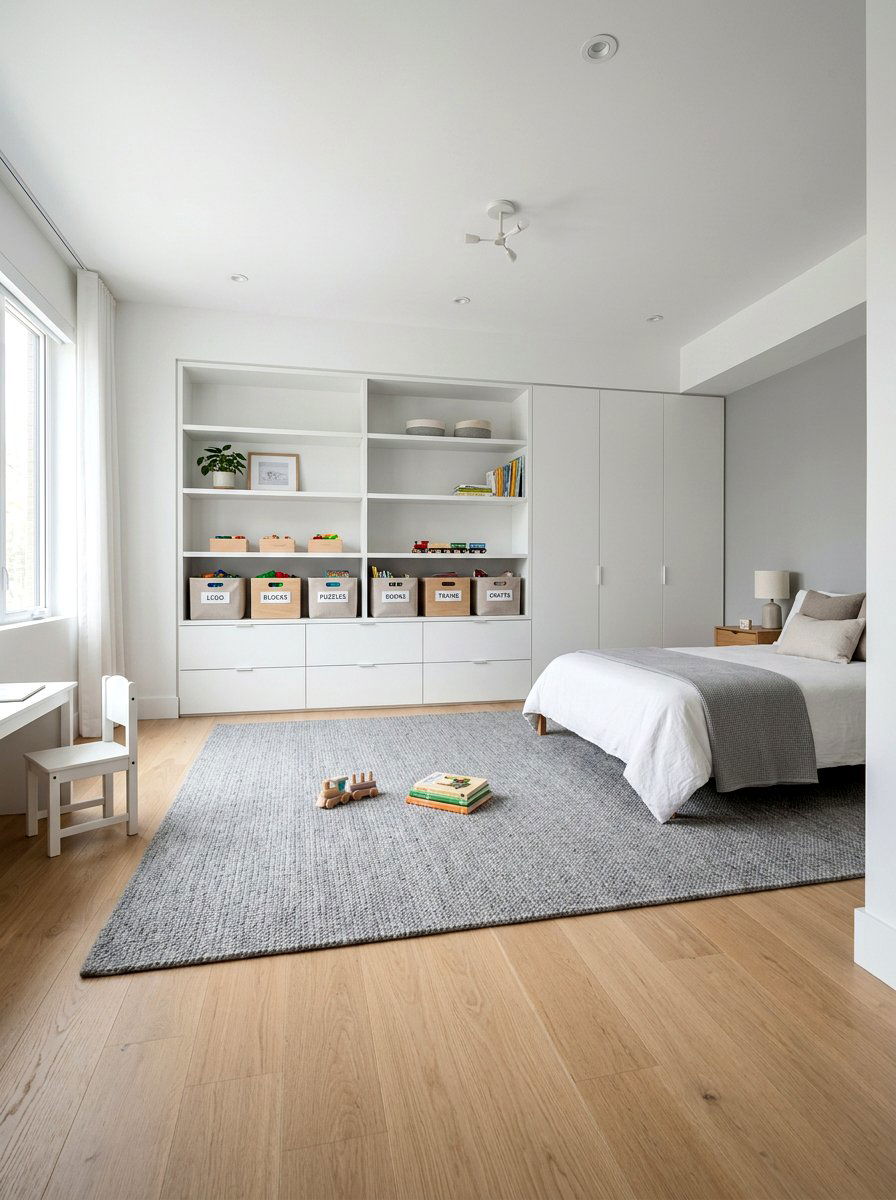 Minimalist Toy Organization - 30 creative kids room ideas