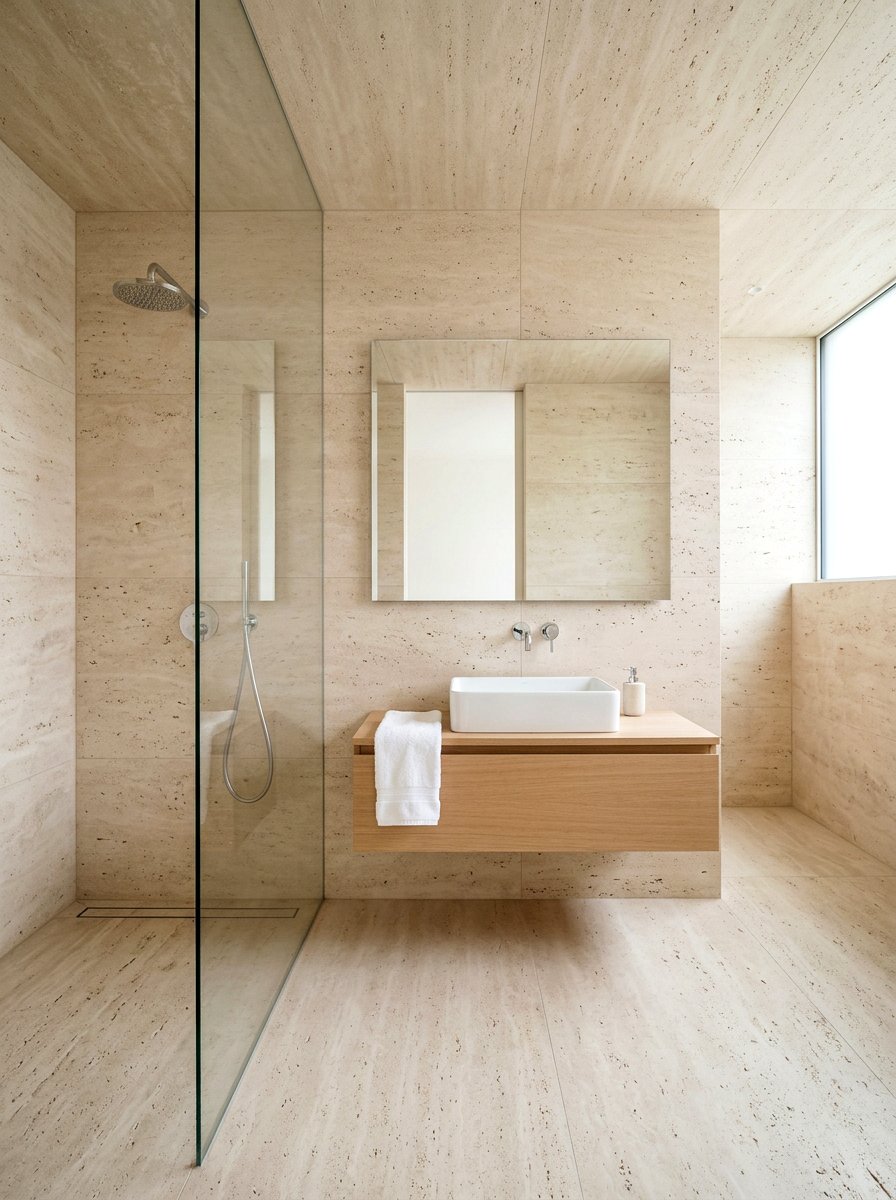Minimalist Travertine Bathroom - 30 travertine bathroom ideas
