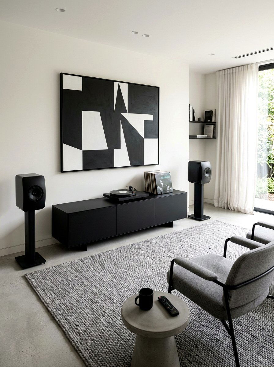 Minimalist Turntable Station - 30 record player corner ideas