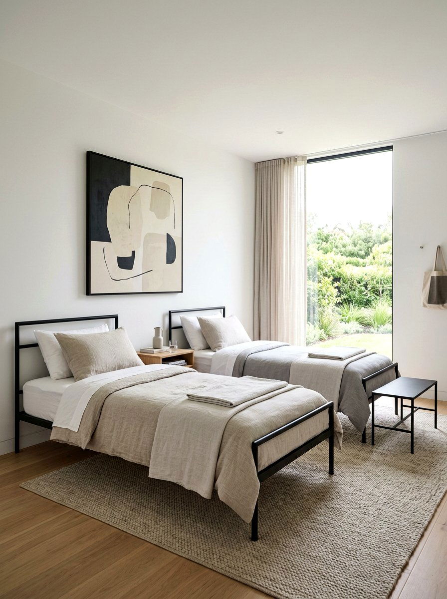 Minimalist Twin Bedroom - 30 boys shared bedroom ideas