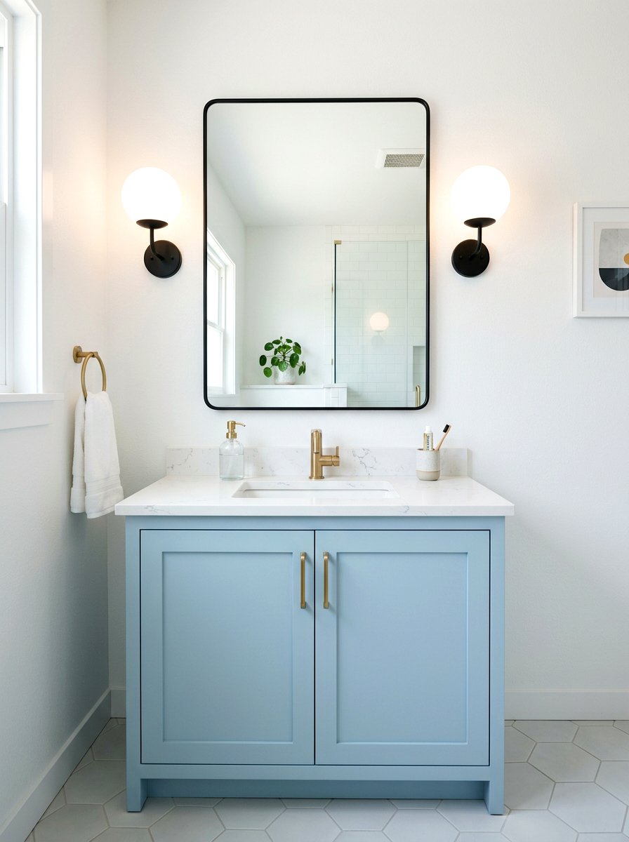 Minimalist Vanity Light - 30 small bathroom ideas