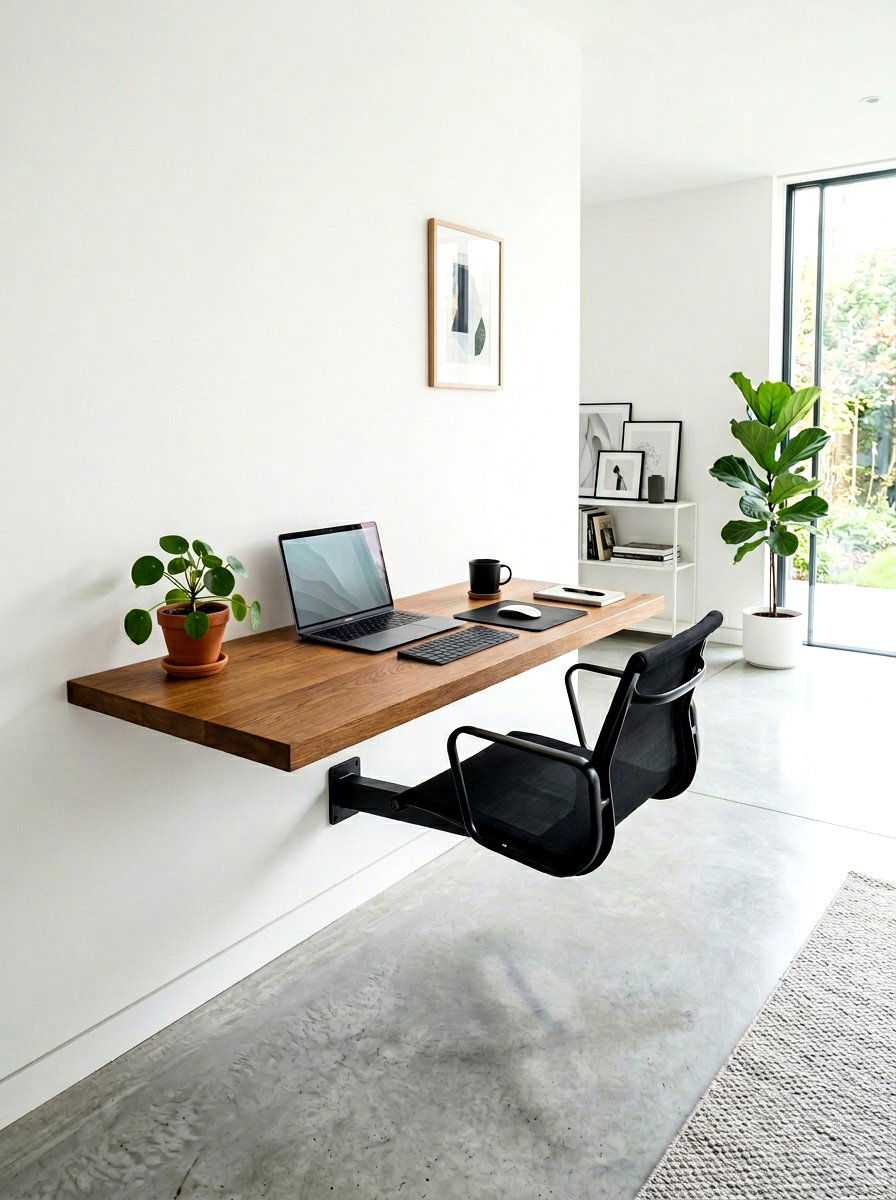 Minimalist Wall Shelf - 30 home office desk ideas