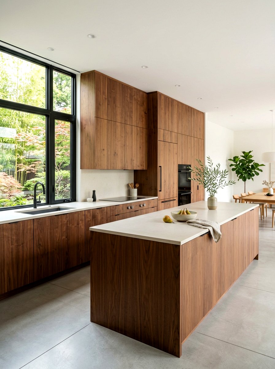 Minimalist Walnut Kitchen - 30 walnut kitchen cabinet ideas