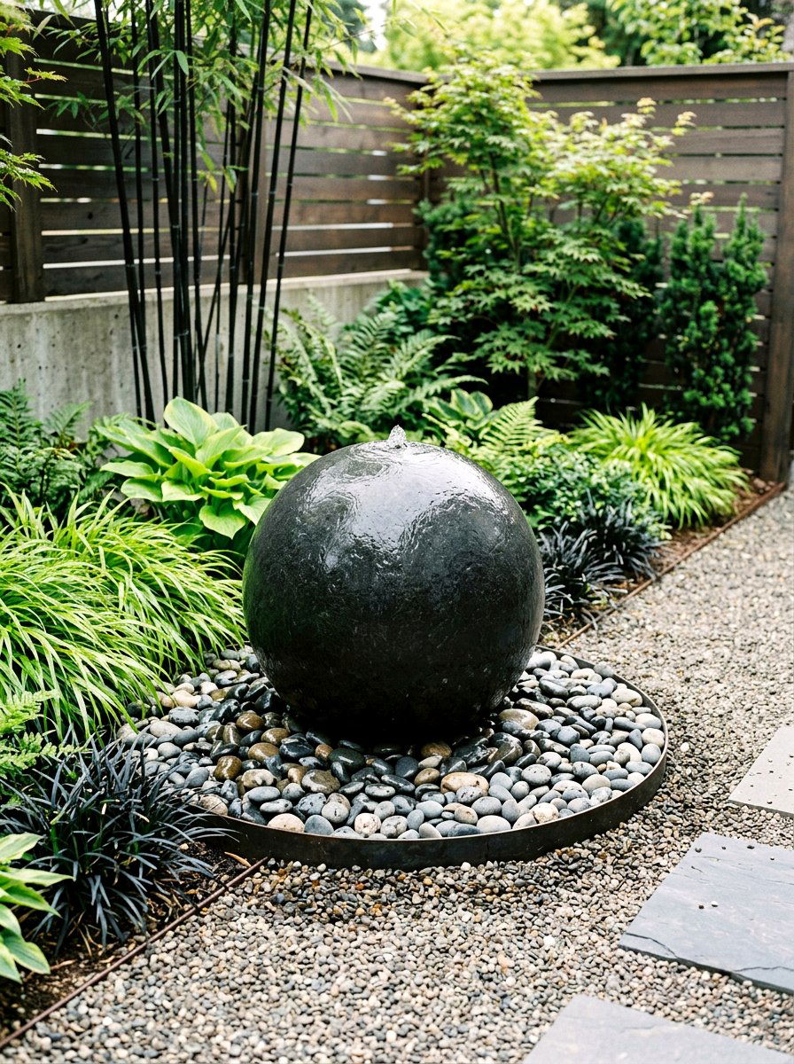 Minimalist Water Fountain - 30 modern landscaping ideas