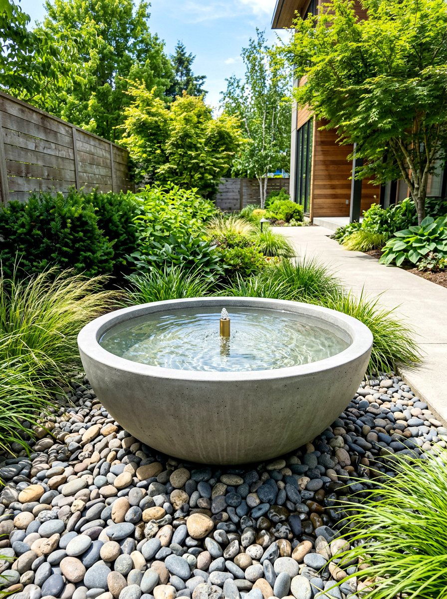 Minimalist Water Fountain - 30 modern cottage garden ideas