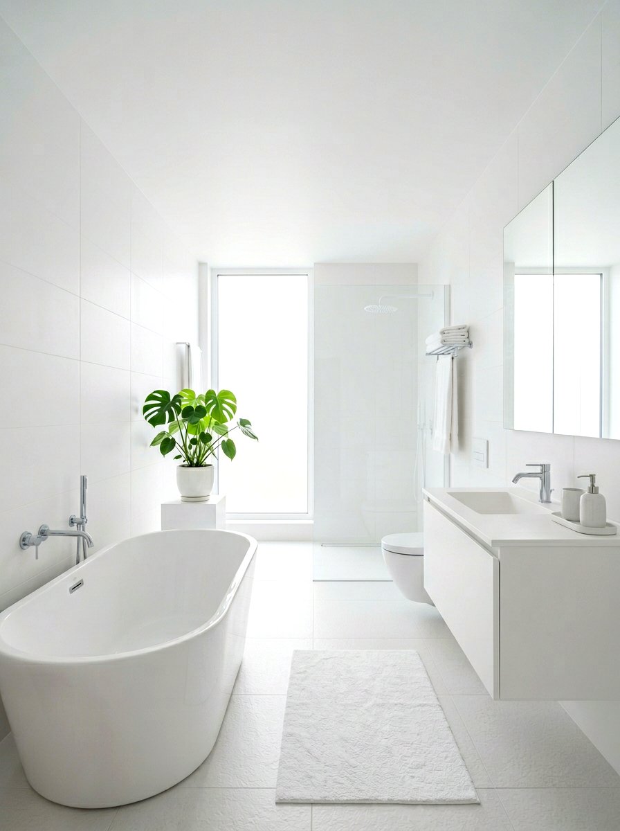 Minimalist White Bathroom - 30 Parisian bathroom ideas