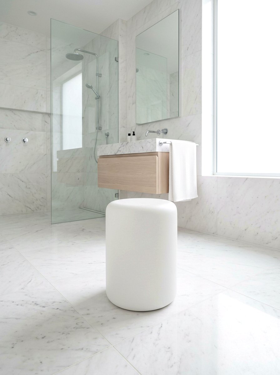 Minimalist White Bathroom Stool - 30 bathroom stool ideas