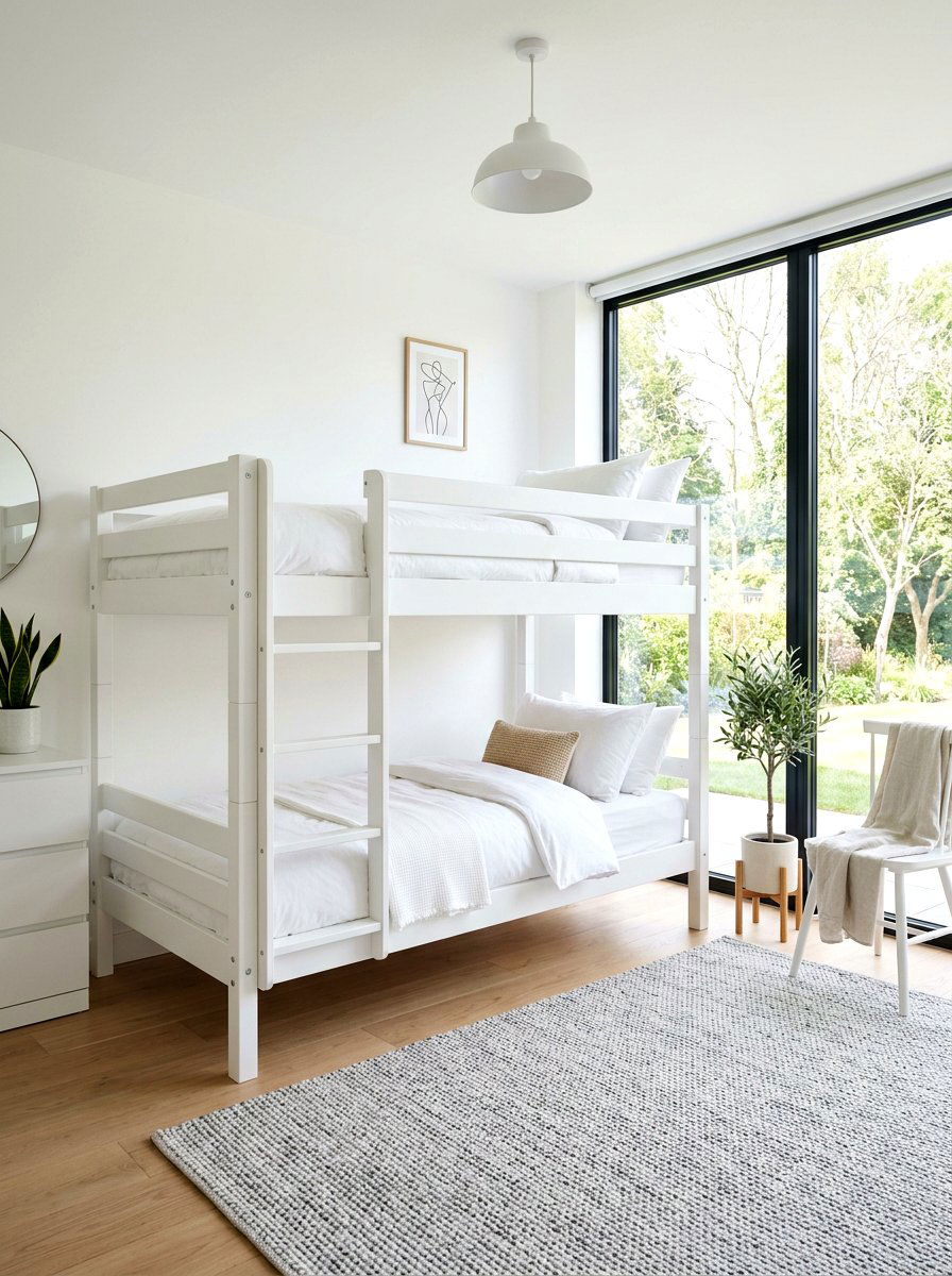 Minimalist White Bunk Bed - 30 bunk bed ideas