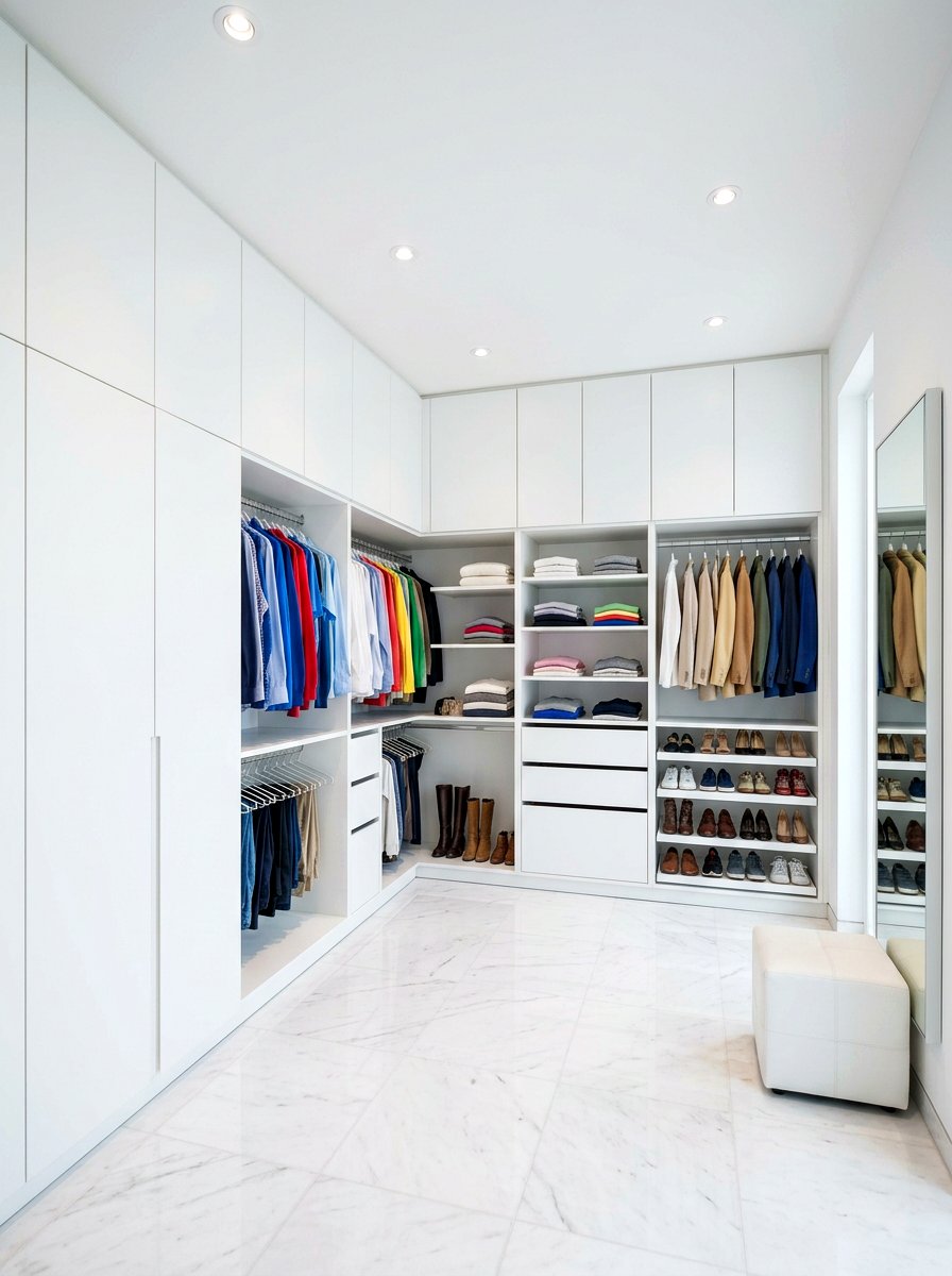 Minimalist White Cabinetry - 30 boutique closet ideas