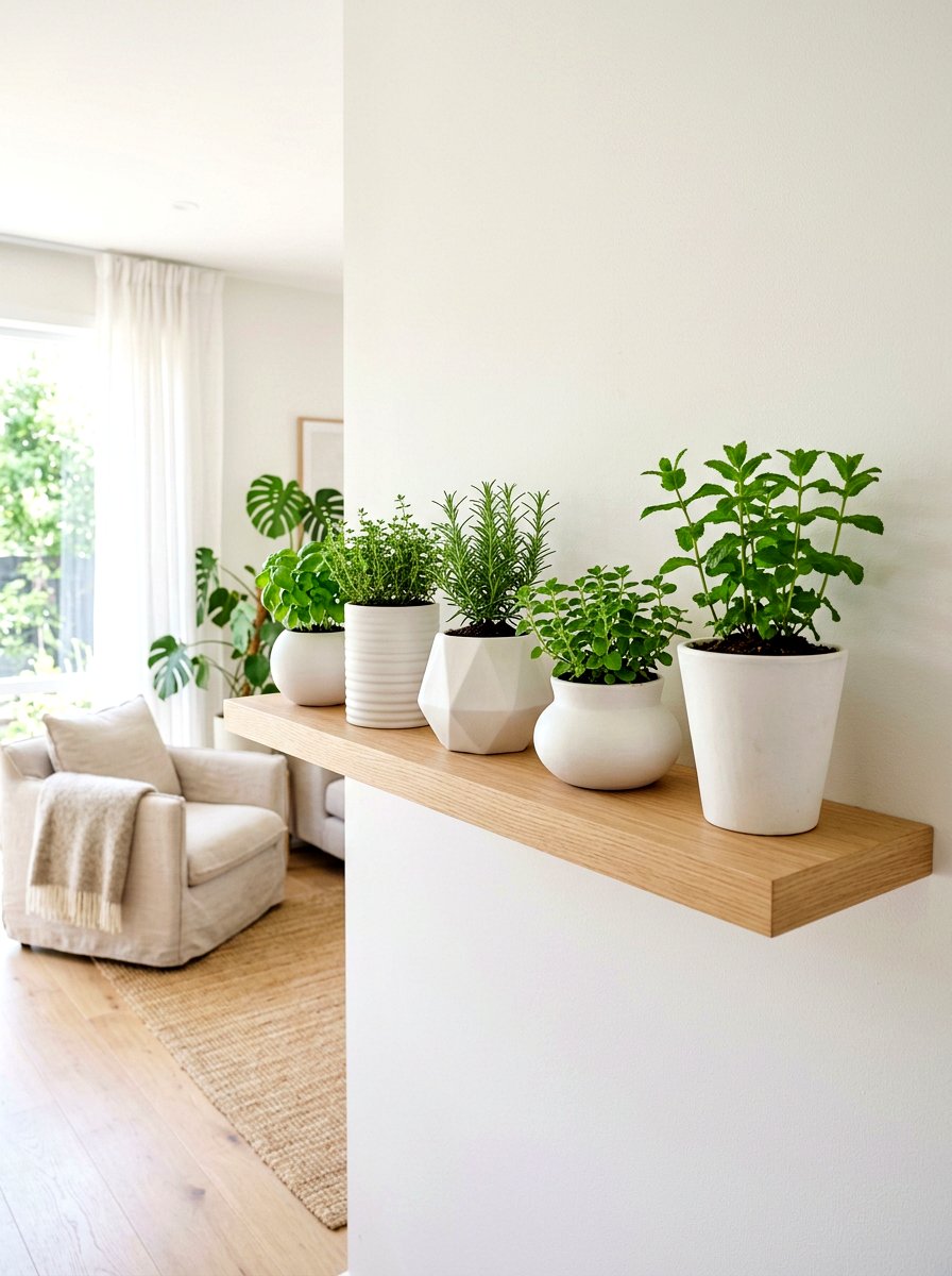 Minimalist White Ceramic Pots - 30 indoor herb garden ideas