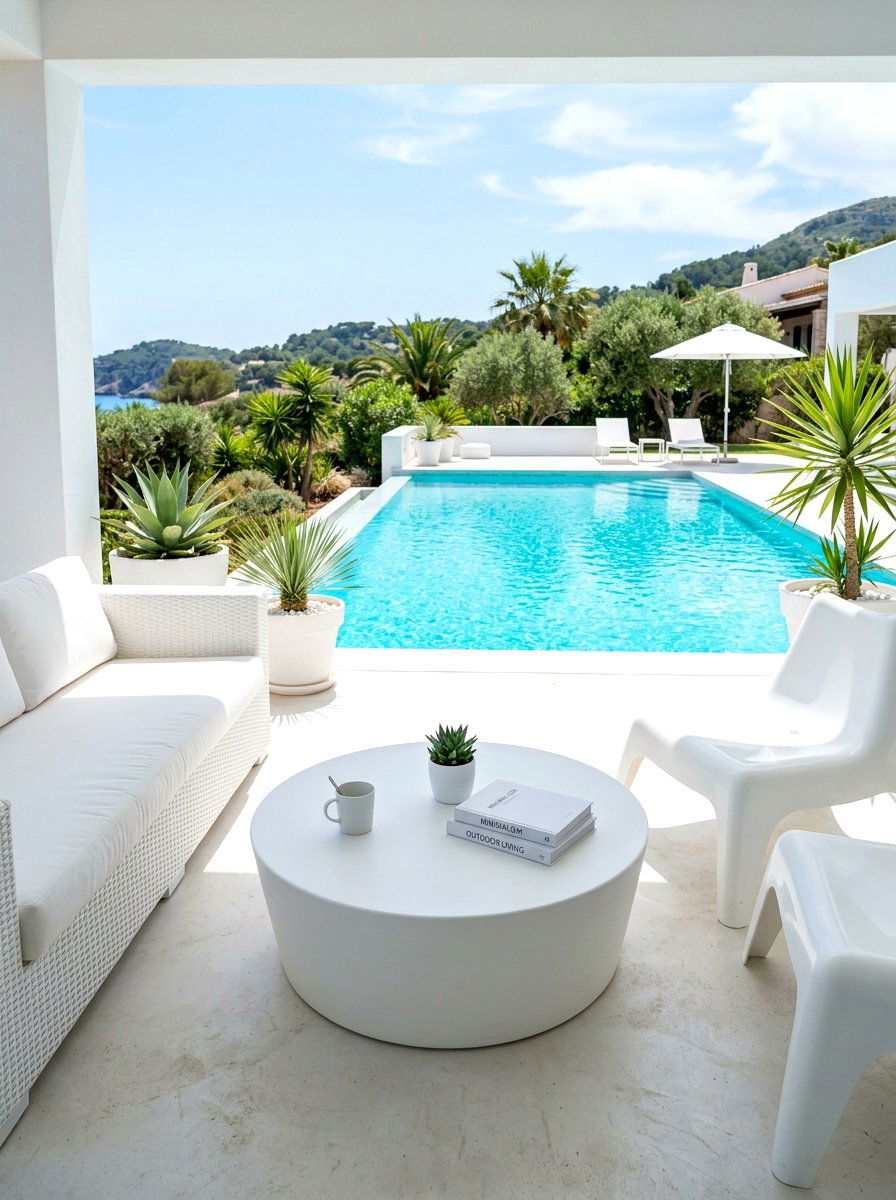Minimalist White Coffee Table - 30 outdoor coffee table ideas
