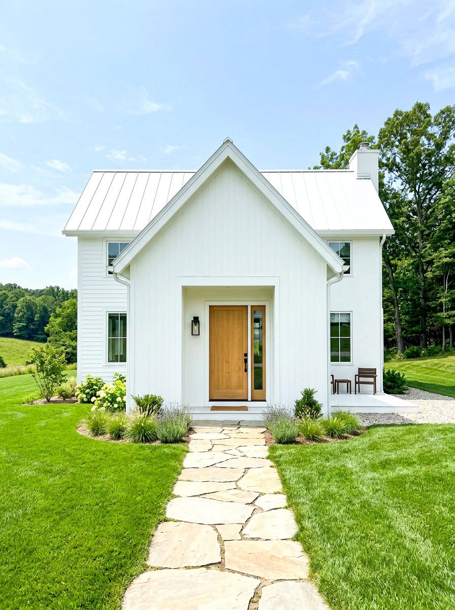 Minimalist White Cottage - 30 storybook cottage exterior ideas
