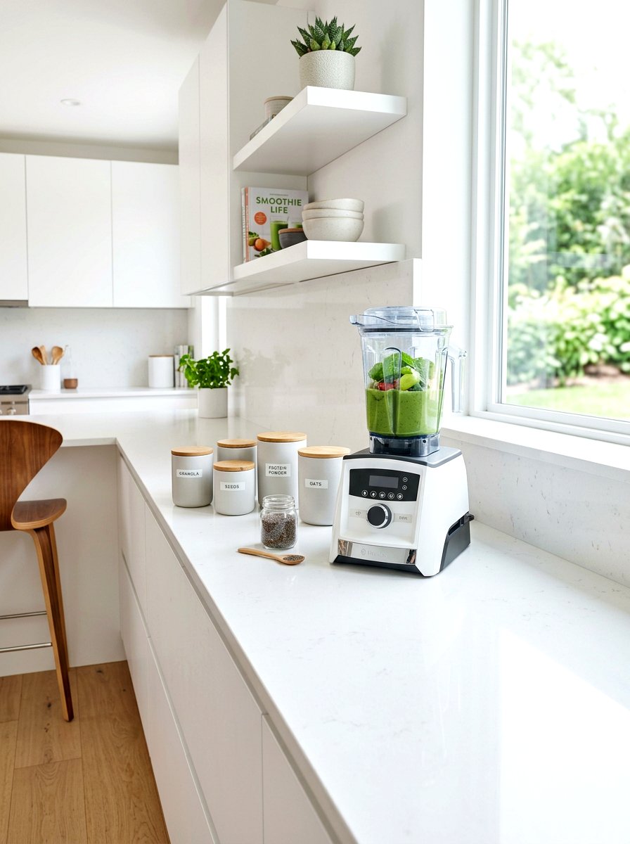 Minimalist White Countertop - 30 smoothie station kitchen ideas
