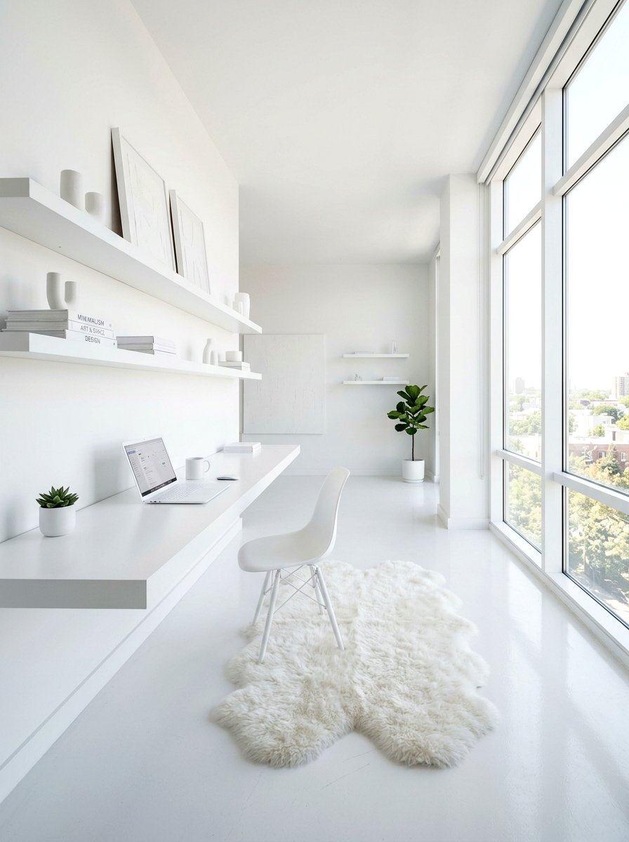 Minimalist White Creative Studio - 30 boutique studio office ideas