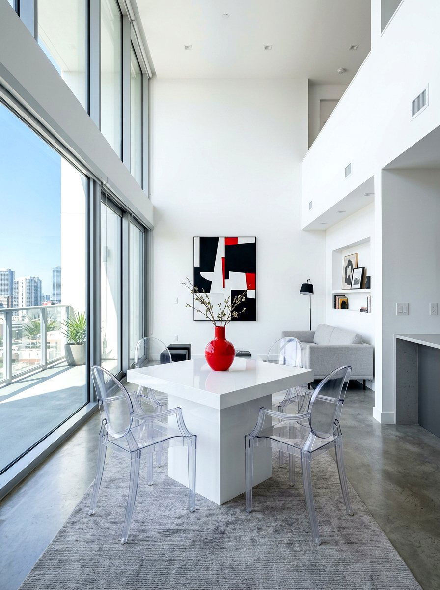 Minimalist White Cube Table - 30 small space dining table ideas