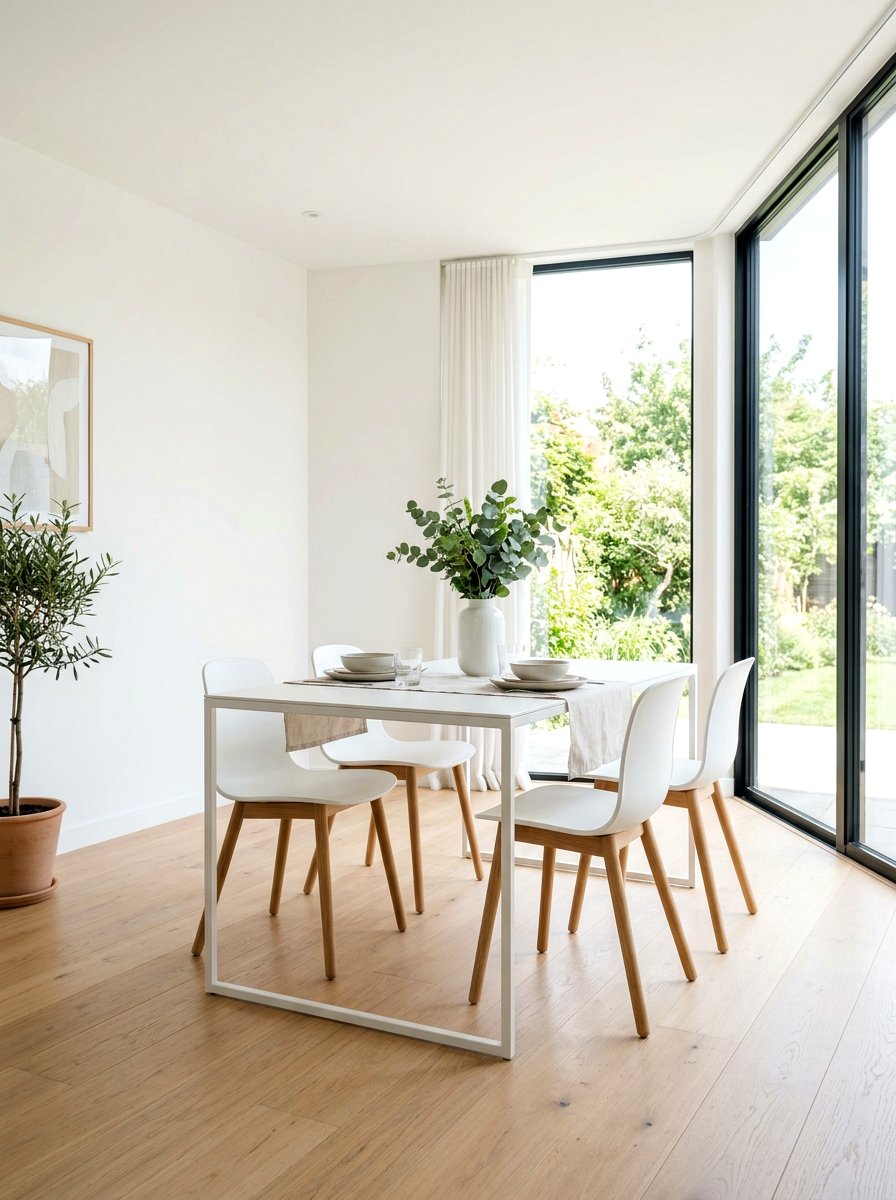 Minimalist White Dining Table - 30 extendable dining table ideas