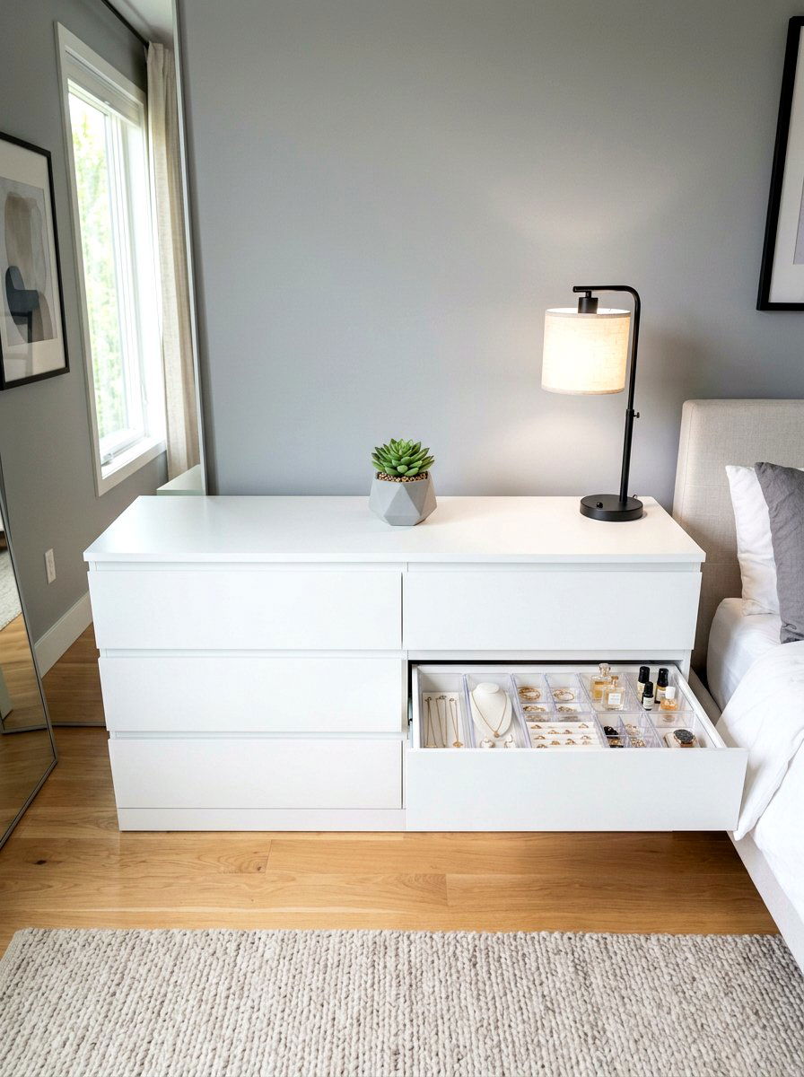 Minimalist White Dresser - 30 organizing bedroom dresser ideas