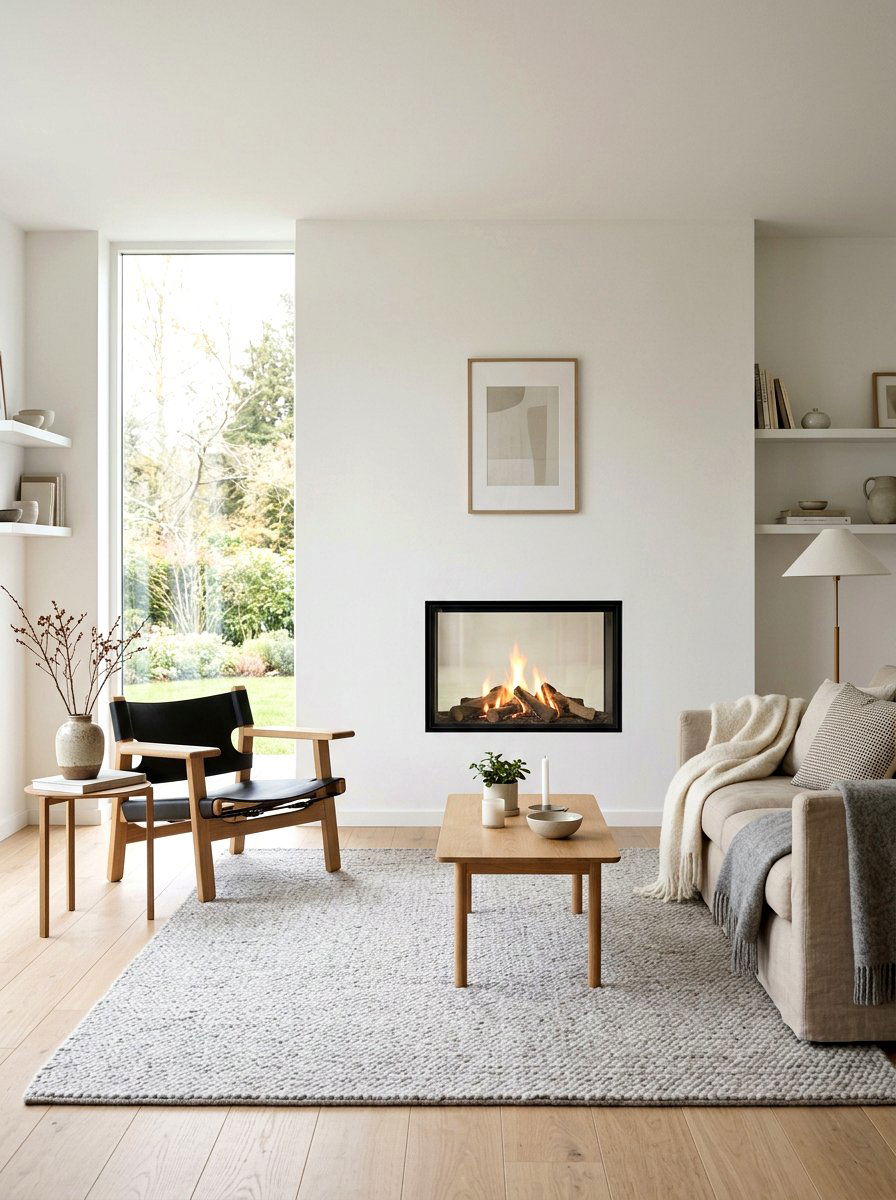 Minimalist White Fireplace - 30 modern fireplace surround ideas