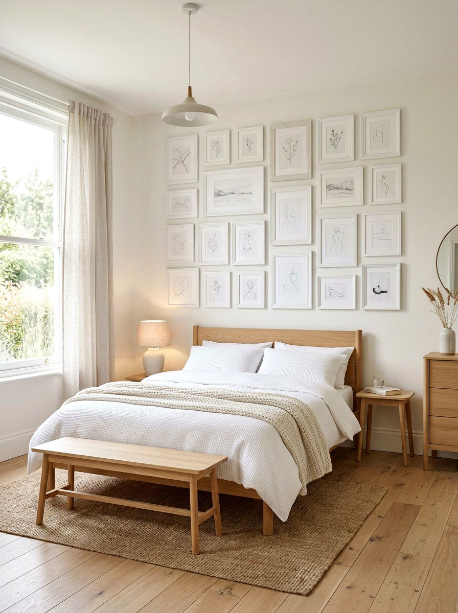 Minimalist White Frame Gallery - 30 eclectic frame wall ideas