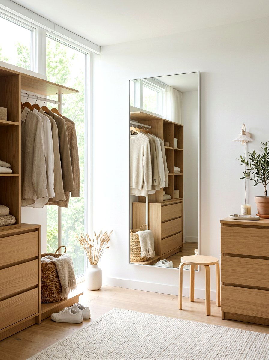 Minimalist White Frame Mirror - 30 dressing room mirror wall ideas