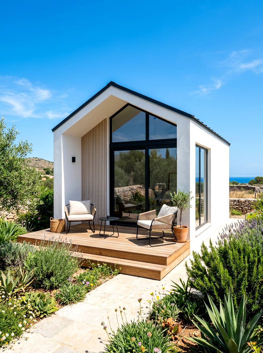 Minimalist White Garden Studio - 30 modern garden shed ideas