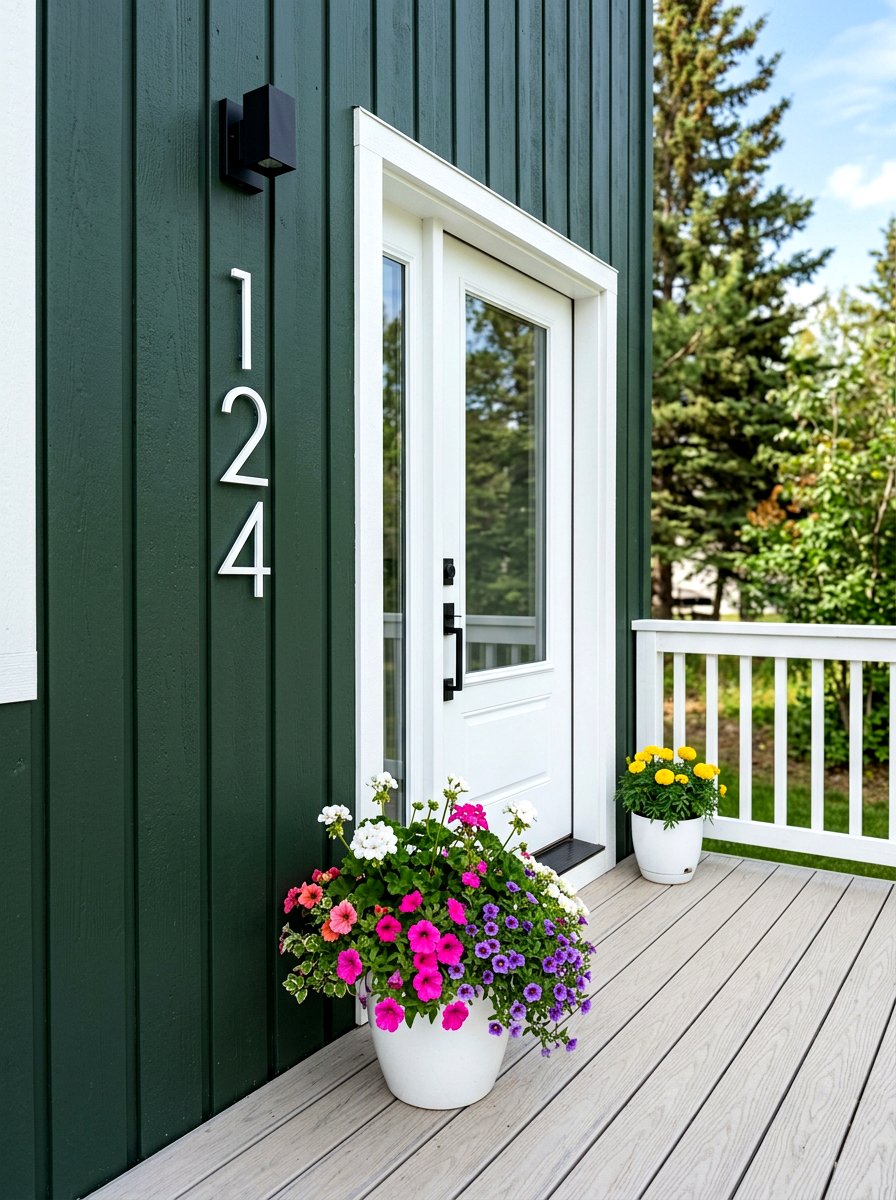Minimalist White House Numbers - 30 house numbers curb appeal ideas