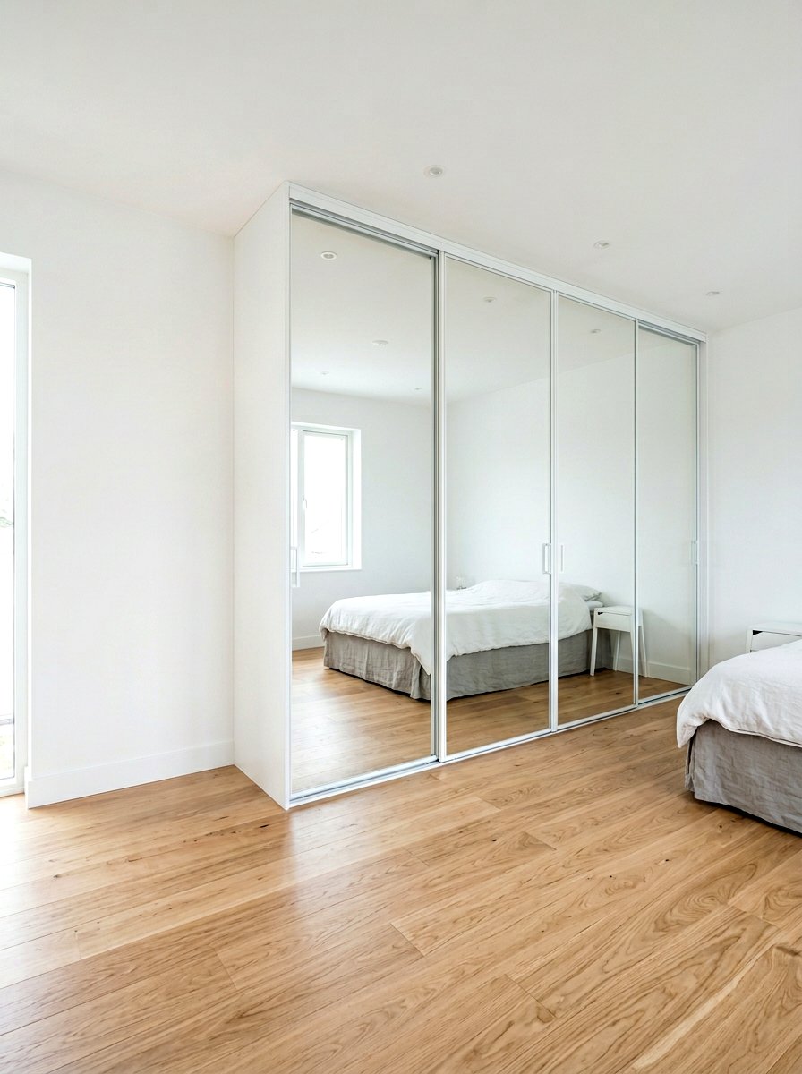 Minimalist White Mirrored Closet - 30 mirrored closet ideas