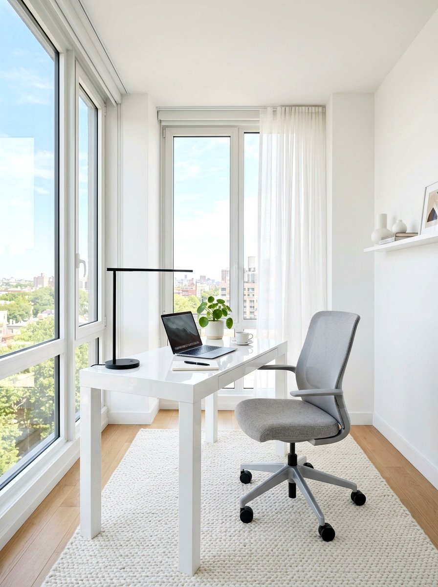 Minimalist White Office - 30 Pinterest home office ideas