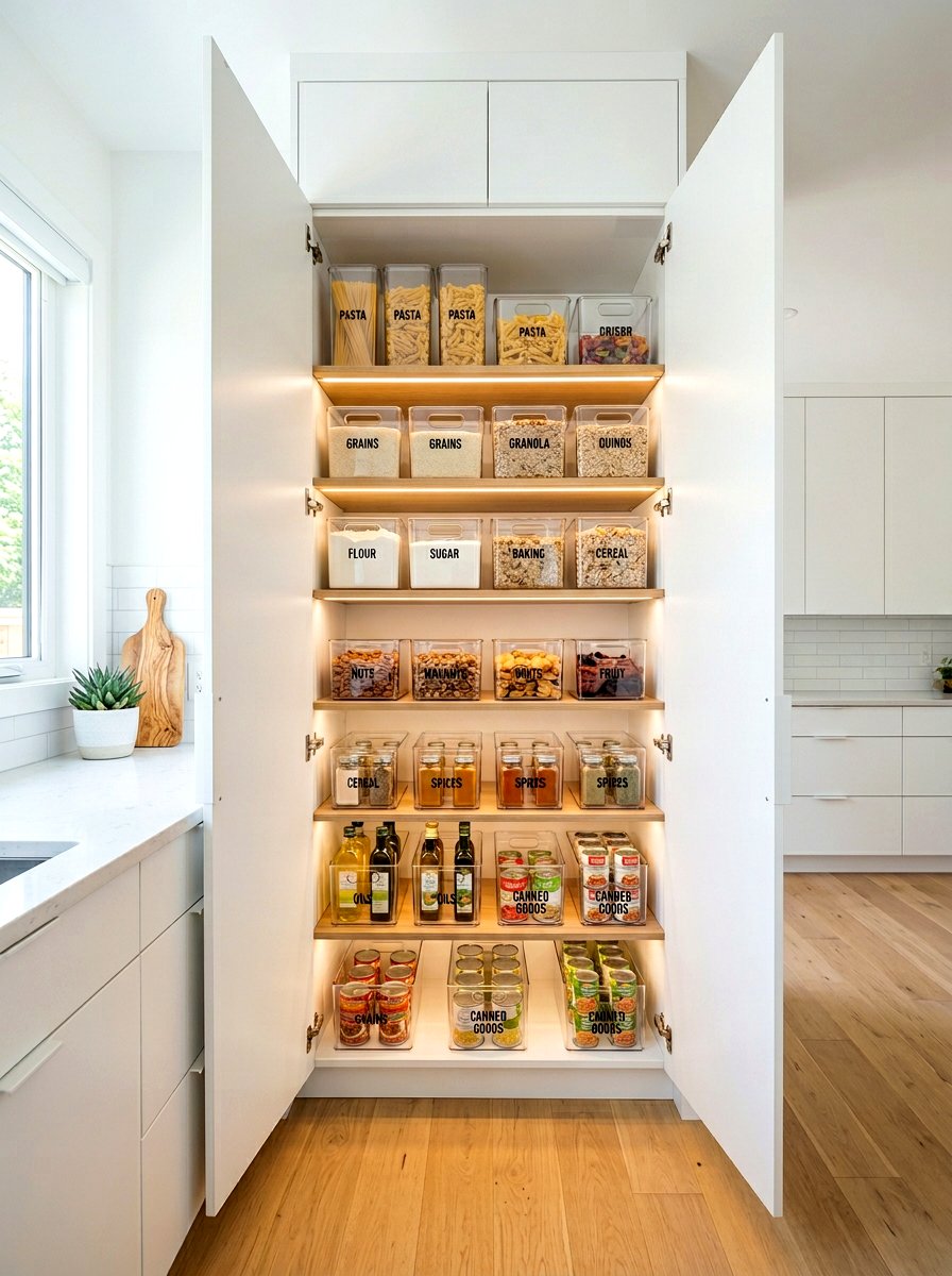 Minimalist White Pantry Cabinet - 30 breakfast pantry ideas