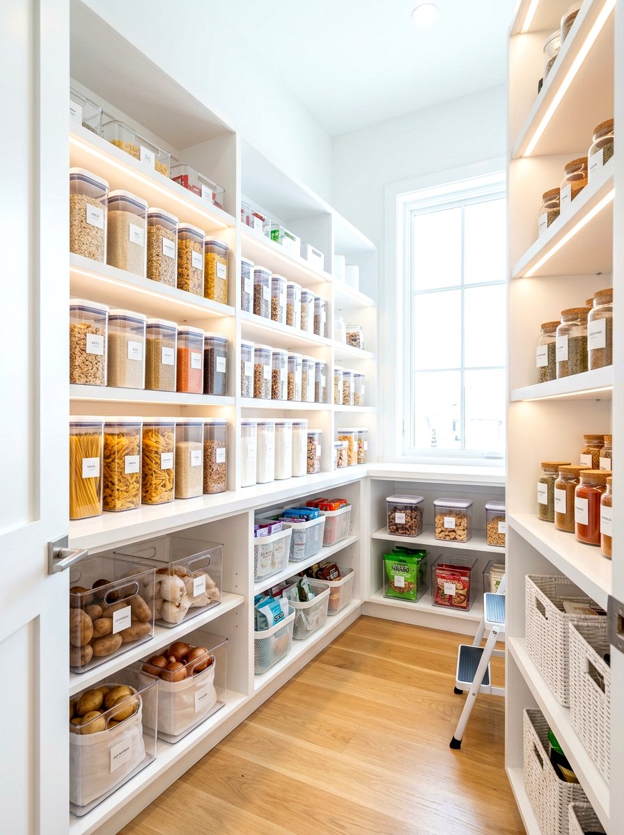 Minimalist White Pantry - 30 kitchen pantry ideas
