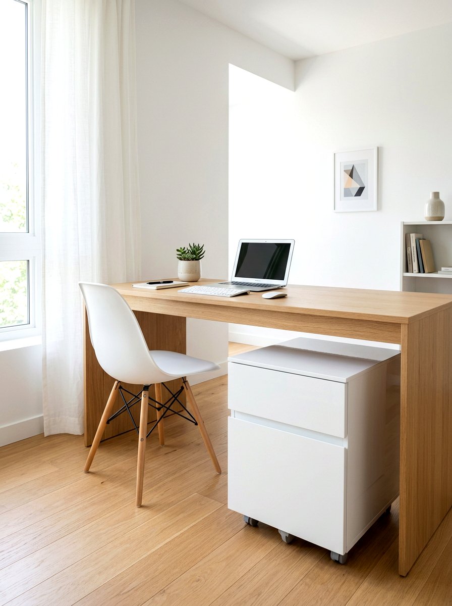 Minimalist White Pedestal - 30 office file storage ideas