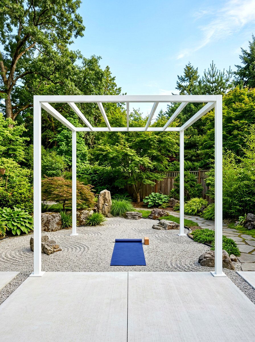 Minimalist White Pergola - 30 white pergola ideas