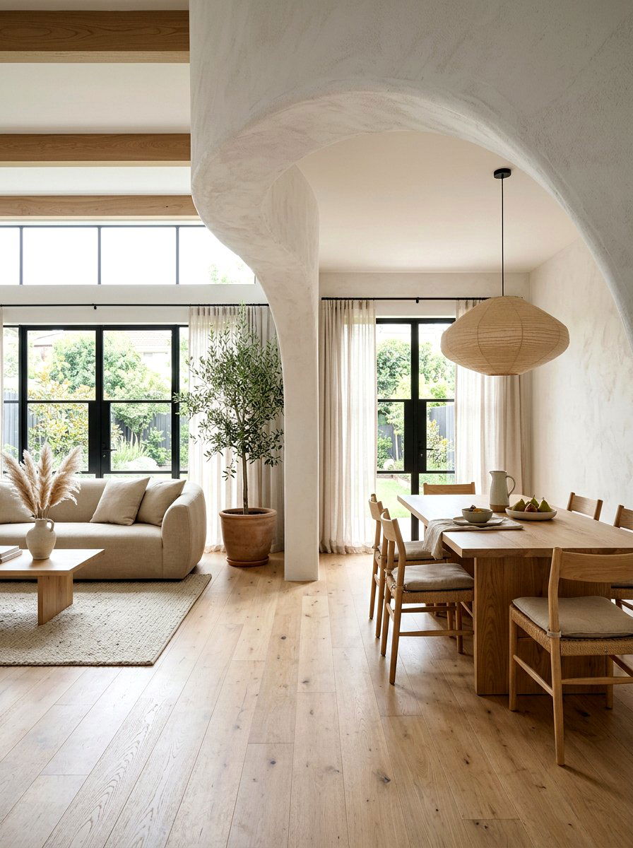 Minimalist White Plaster Archway - 30 arched doorway ideas