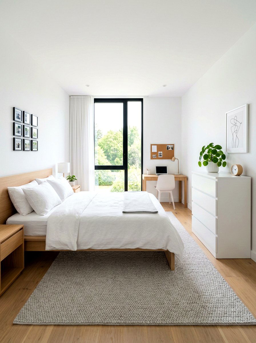 Minimalist White Room - 30 teen room Pinterest ideas