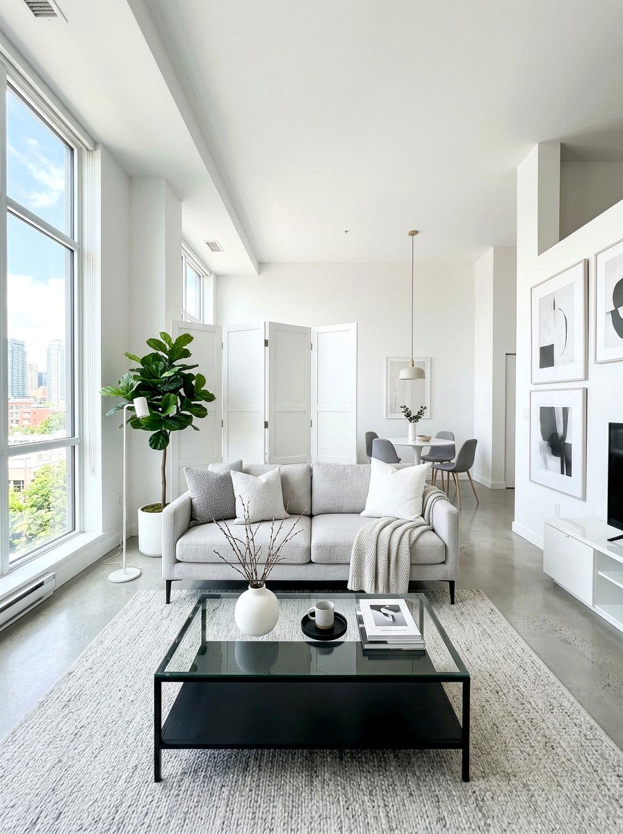 Minimalist White Screen - 30 folding screen ideas